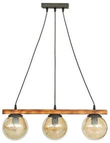 Φωτιστικό Οροφής - Ράγα R-600 Cable 30-0073 3/Ε27 Φ15x60x80cm Natural Wood Honey Heronia