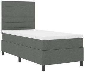 vidaXL Κρεβάτι με Βάση Σκοτεινού Γκρι 90x200 εκ Ύφασμα