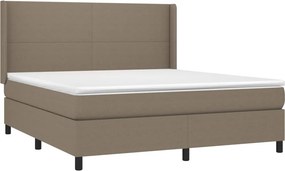 vidaXL Κρεβάτι Boxspring με Στρώμα Taupe 180x200 εκ. Υφασμάτινο