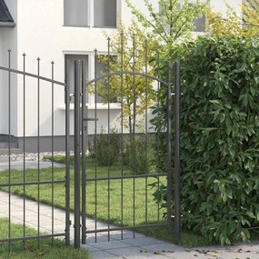 vidaXL Πύλη Κήπου με κλειδαριά Γκρι 175 x 100 εκ. Ατσάλι