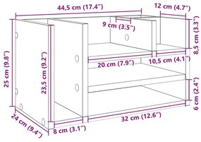 Έπιπλο Οργάνωσης Γραφείου Γκρι Σκυρ. 44,5x24x25 εκ Επεξ. Ξύλο