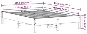 Σκελετός Κρεβ. Χωρίς Στρώμα Καφέ Κεριού 120x190 εκ Μασίφ Πεύκο - Καφέ