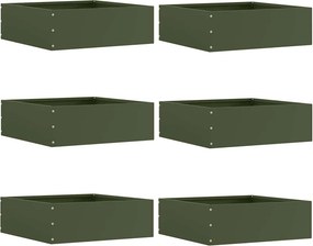 vidaXL Περίγραμμα γκαζόν 6 τμχ. 40 x 40 x 13 cm Ατσάλι Λαδί