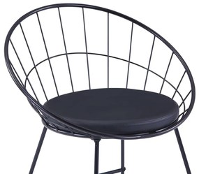 Καρέκλες Μπαρ 2 τεμ. Μαύρες από Συνθετικό Δέρμα - Μαύρο