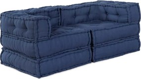 vidaXL Μονάδα Μοντέρνου Καναπέ 2 pcs Ινδικο 140 x 70 x 56 εκ. Ύφασμα