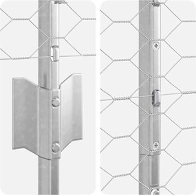 vidaXL Τεντώτο με στήριγμα Ασημί 1 x 50 m Ατσάλι