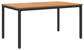 vidaXL Τραπέζι Κήπου 150x90x75 εκ. Κατασκευασμένο από Σταθερό Ξύλο Ακακίας και Μέταλλο