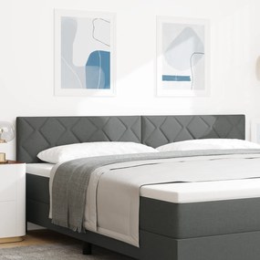 vidaXL LED Κεφαλάρι Σχεδίαση Διαμαντιών Σκούρο Γκρι 200 εκ Ύφασμα