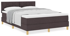 vidaXL Κρεβάτι box spring με στρώμα με στρώμα Σκούρο καφέ Σκούρο καφέ