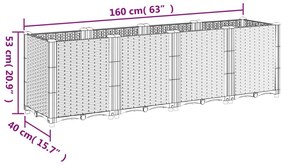 Ζαρντινιέρα Κήπου Μαύρη 160x40x53 εκ. Πολυπροπυλένιο - Μαύρο