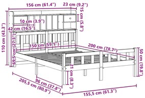 ΚΡΕΒΑΤΙ ΒΙΒΛΙΟΘΗΚΗ ΧΩΡΙΣ ΣΤΡΩΜΑ 150X200 ΕΚ ΜΑΣΙΦ ΞΥΛΟ ΠΕΥΚΟΥ 3322174