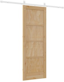 vidaXL Συρόμενη Πόρτα με Σετ Υλικών 73.5x198.5 εκ. Μασίφ Ξύλο Πεύκο