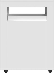 vidaXL Ντουλάπι Μπάνιου Στενό με Ροδάκια Λευκό Επεξ. Ξύλο