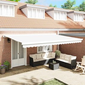 vidaXL Ύφασμα αντικατάστασης τέντας Λευκό 5 x 3 m Πολυεστέρας