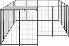 vidaXL Σπιτάκι Σκύλου Μαύρο 8,47 m² Ατσάλινο