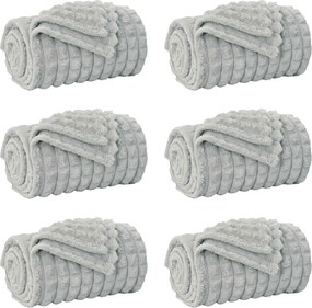 vidaXL Ριχτάρια 6 pcs Γκρι 270 x 240 cm Μαλλί