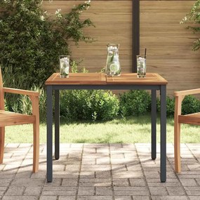 vidaXL Υπαίθρια Τραπέζια Φυσικό και μαύρο 90 x 90 x 75 cm