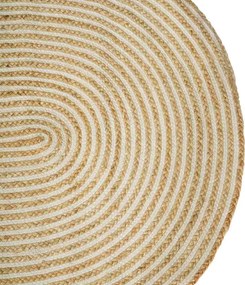 vidaXL Χαλί Φυσικό και Λευκό 122 x 183 cm Γιούτα