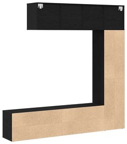 vidaXL Ράφι Βιβλίων 3 pcs Μαύρη Οξυά 36 x 30 x 143 cm