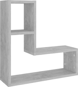 vidaXL Ραφιέρες Τοίχου 2 τεμ. Γκρι Σκυροδ. 50x15x50εκ. από Επεξ. Ξύλο