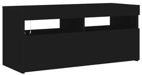 vidaXL Έπιπλο Τηλεόρασης με LED Μαύρο 90 x 35 x 40 εκ.