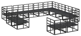 vidaXL Σετ Καναπέ Κήπου 12 pcs Μαύρο 353 x 283 x 71 εκ. Αλουμίνιο