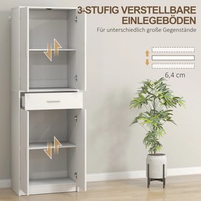 Ντουλάπι κουζίνας, ρυθμιζόμενα ράφια 3 επιπέδων, μοριοσανίδες, MDF, άφθονο αποθηκευτικό χώρο, λευκό
