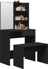 vidaXL Μπουντουάρ Σετ Μαύρο 74,5 x 40 x 141 εκ.