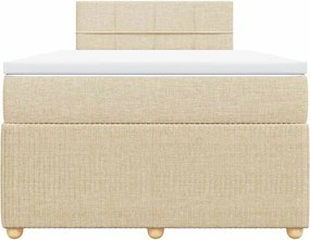 vidaXL Κρεβάτι Boxspring με Στρώμα Κρεμ 120x190 εκ. Υφασμάτινο