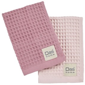 Ποτηρόπανα Πικέ (Σετ 2τμχ) Das Home Kitchen 0803 Pink-Nude