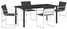 vidaXL Σέτ φαγητού για κήπο 5 pcs Λευκό 160 x 80 x 73 εκ