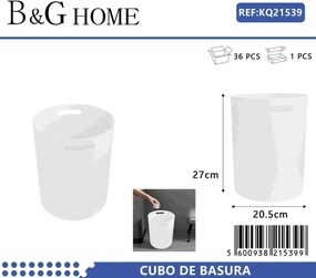 Κάδος απορριμμάτων μπάνιου πλαστικός - White - 21539