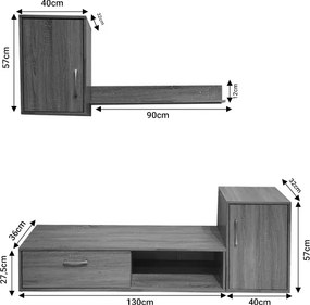 Σύνθετο σαλονιού Ranian pakoworld μελαμίνης sonoma