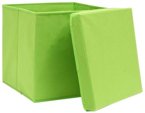 Κουτιά Αποθήκευσης με Καπάκια 10 τεμ. Πράσινα 28 x 28 x 28 εκ. - Πράσινο