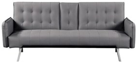 WELLS Καναπές - Κρεβάτι Σαλονιού - Καθιστικού, Pu Γκρι 188x82x80cm Bed:168x100x36cm