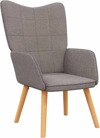 vidaXL Πολυθρόνα Relax Taupe Υφασμάτινη με Σκαμπό
