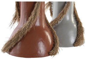 Βάζο DKD Home Decor Γκρι τερακότα Bamboo 26 x 26 x 30 cm (x2)