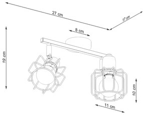 Sollux Φωτιστικό οροφής Beluci 2,ατσάλι,2xE14/40w,μαύρο