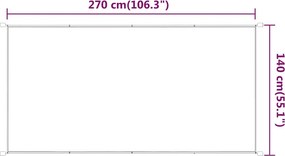 vidaXL Τέντα Κάθετη Λευκή 140 x 270 εκ. από Ύφασμα Oxford