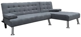 Γωνιακός καναπές-κρεβάτι αναστρέψιμος Brisk pakoworld ύφασμα με ανθρακί απόχρωση 200x146x75εκ