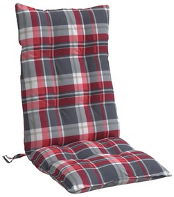 Μαξιλάρια Καρέκλας Ψηλή Πλάτη 6 τεμ. Κόκκινο Καρό Ύφασμα Oxford - Πολύχρωμο
