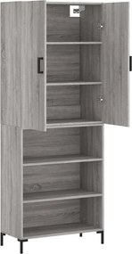 vidaXL Ντουλάπι Γκρι Sonoma 69,5 x 34 x 180 εκ. Επεξεργασμένο Ξύλο