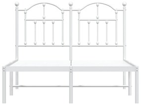 vidaXL Πλαίσιο Κρεβατιού με Κεφαλάρι Λευκό 120x190 εκ. Μεταλλικό