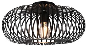 Φωτιστικό Οροφής - Πλαφονιέρα Johann 606900132 1xE27 60W Φ40cm 17cm Black Mat Trio Lighting Metal