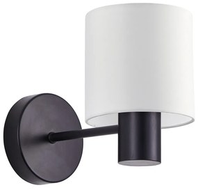 SE21-BL-16-SH1 BLACK WALL LAMP WHITE SHADE+