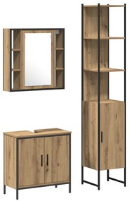 vidaXL Ντουλάπα Μπάνιου Άρτεσιν Όκ 33x33x185.5 cm Επεξεργασμένο Ξύλο