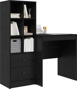 vidaXL Γραφείο με συρτάρι με ράφι με αποθήκευση 2 pcs Μαύρη Οξυά