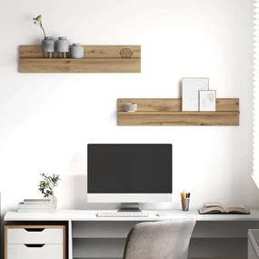 Ράφι Τοίχου με ράφι 2 pcs Artisan Oak 80 x 11,5 x 18 εκ