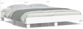 vidaXL Σκελετός Κρεβατιού Λευκό 193 x 203 cm Επεξεργασμένο Ξύλο