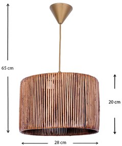 Φωτιστικό οροφής Zale Megapap Ε27 χάρτινο μονόφωτο χρώμα καφέ 28x28x65εκ.